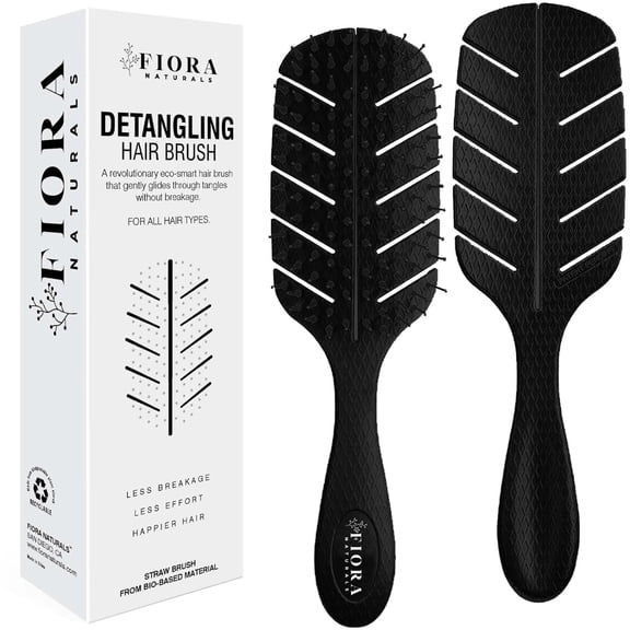 Detangler Brush by - Detangling brush w/Ultra-Soft Bristles - Glide Through Tangles with Ease - For Curly, Fine, Black Natural, Women, Men, Kids - Dry and Wet Hair