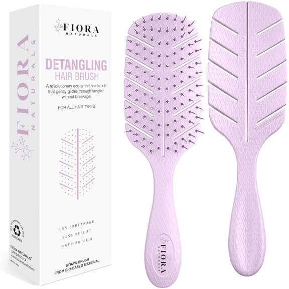 Detangler Brush by - Detangling brush w/Ultra-Soft Bristles - Glide Through Tangles with Ease - For Curly, Fine, Black Natural, Women, Men, Kids - Dry and Wet Hair