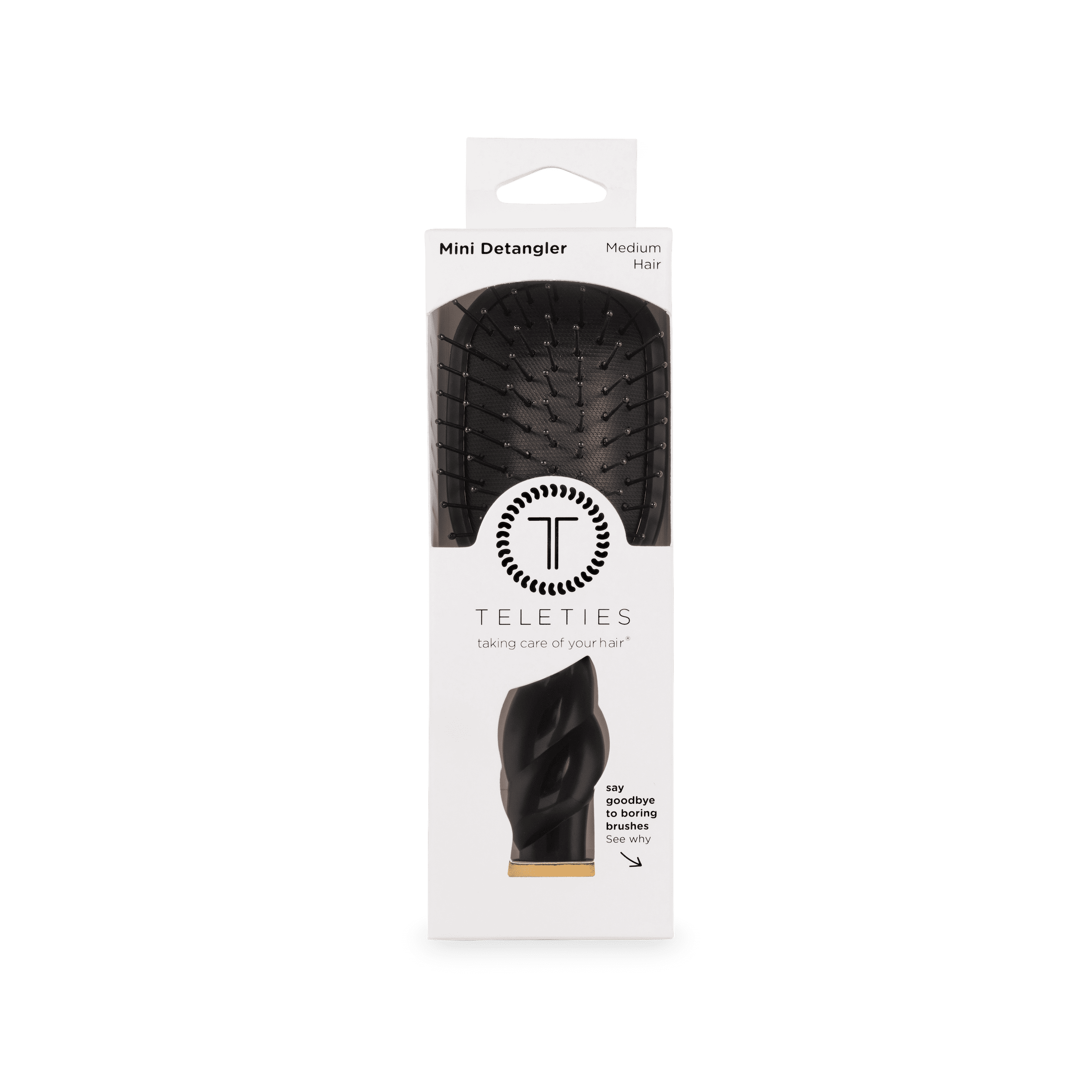 Teleties Detangler Mini Hair Brush, Black