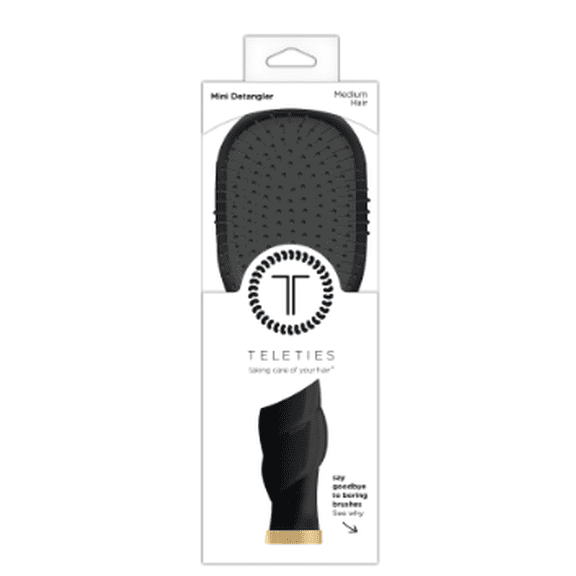 Teleties Detangler Mini Hair Brush, Black