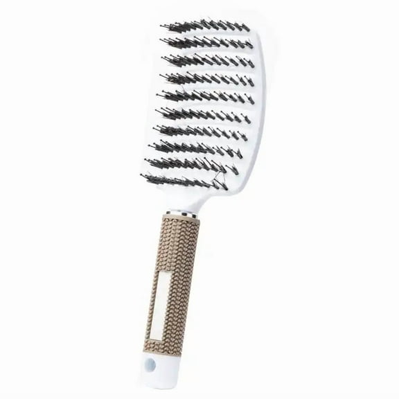 Detangler Curved Vented Hair Brush for Women/Kids/Men, White