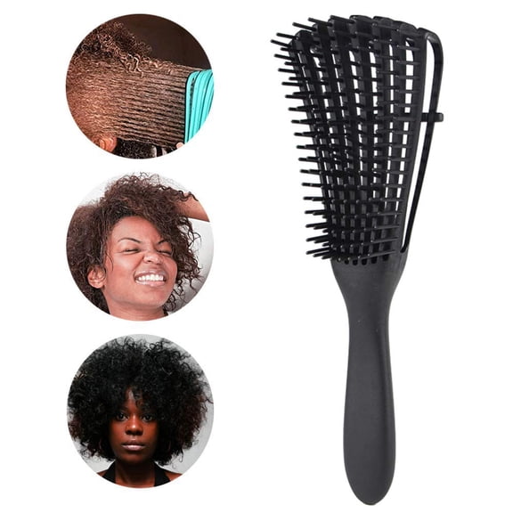 Detangling Brush for Curly Hair, Black Hair Detangler, Afro Textured 3a to 4c Kinky Wavy, for Wet