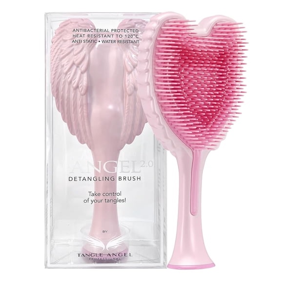 Detangling Hair Brush - Anti Static Angel Wing Hair Brush with Soft & Flexible Bristle for Straight & Wavy Hair, Women Detangler Brushes for Dry & Wet Hair, Gloss Pink