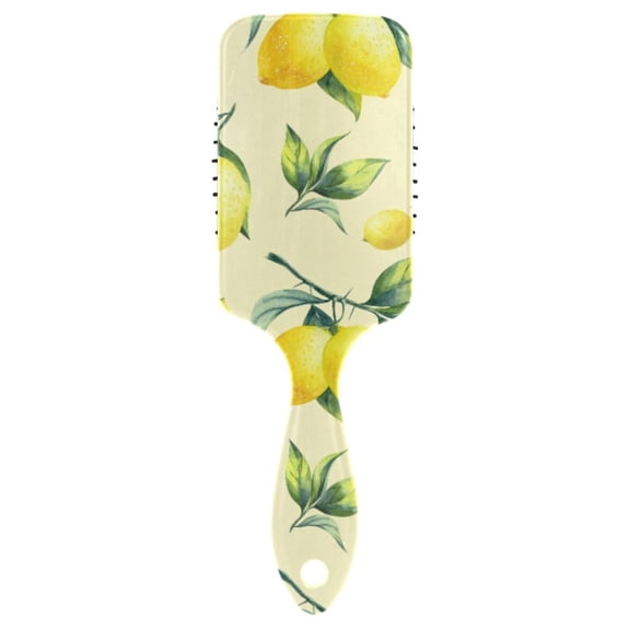 Detangling Hair Brush Yellow Lemon Paddle Hairbrush with Soft Bristles for Women Men Massaging Scalp