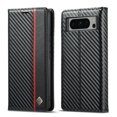 thumbnail image 1 of Detck Flip Wallet Case for Google Pixel 8 Pro with Card Holder Kickstand, Carbon Fiber Texture PU Leather Magnetic Closure Protective Cover for Google Pixel 8 Pro,Black-Vertical, 1 of 7