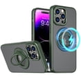 thumbnail image 1 of Detck Invisible Stand Magnetic Case for iPhone 14 Pro Max, Compatible with MagSafe, Military Grade Shockproof Translucent Matte Scratchproof Magnetic Stand Kickstand Ring Holder Case,Green, 1 of 6