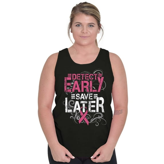 Detect Early Save Later Support Tank Top Tee Shirt Women Brisco Brands X