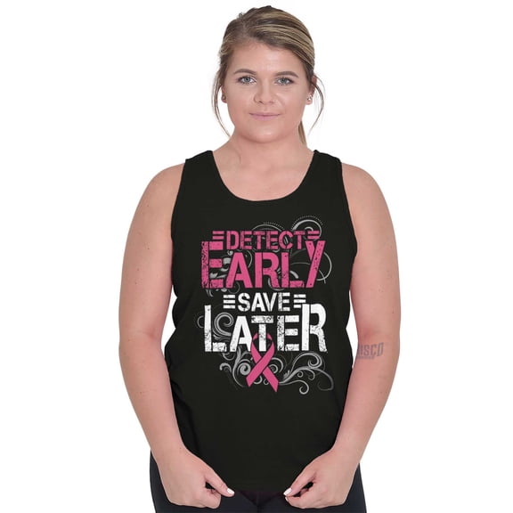 Detect Early Save Later Support Tank Top Tee Shirt Women Brisco Brands X