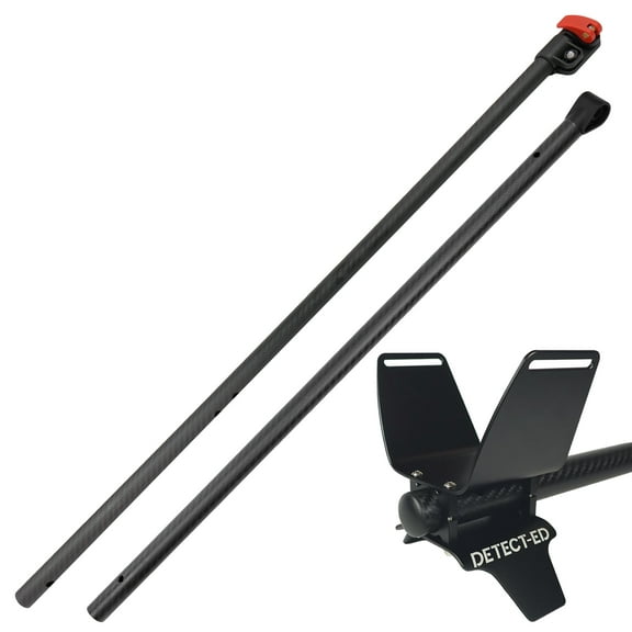 Detect-Ed Black LS Carbon Fiber Upper & Lower Shaft and Armcuff for Minelab Equinox Detector