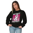thumbnail image 1 of Detect Protect Breast Cancer Aware Women Crewneck Sweatshirt Brisco Brands X, 1 of 6