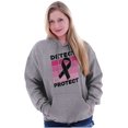 thumbnail image 1 of Detect Protect Breast Cancer Aware Women Plus Size Graphic Pullover Hoodie Brisco Brands 4X, 1 of 3