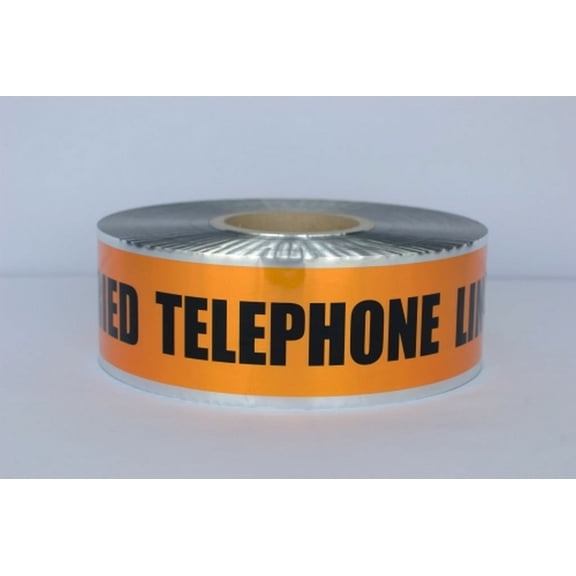 Detectable Underground Tape - Caution Buried Telephone Line Below - 3" X 1000 Ft Roll (8 Roll/Case)