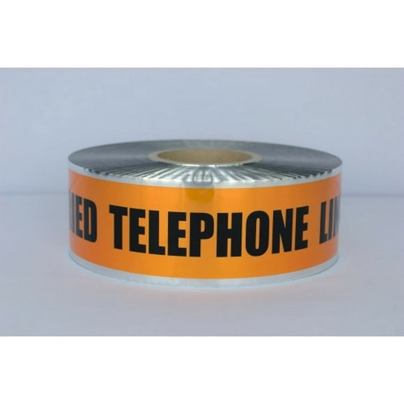 Detectable Underground Tape - Caution Buried Telephone Line Below - 3" X 1000 Ft Roll (8 Roll/Case)