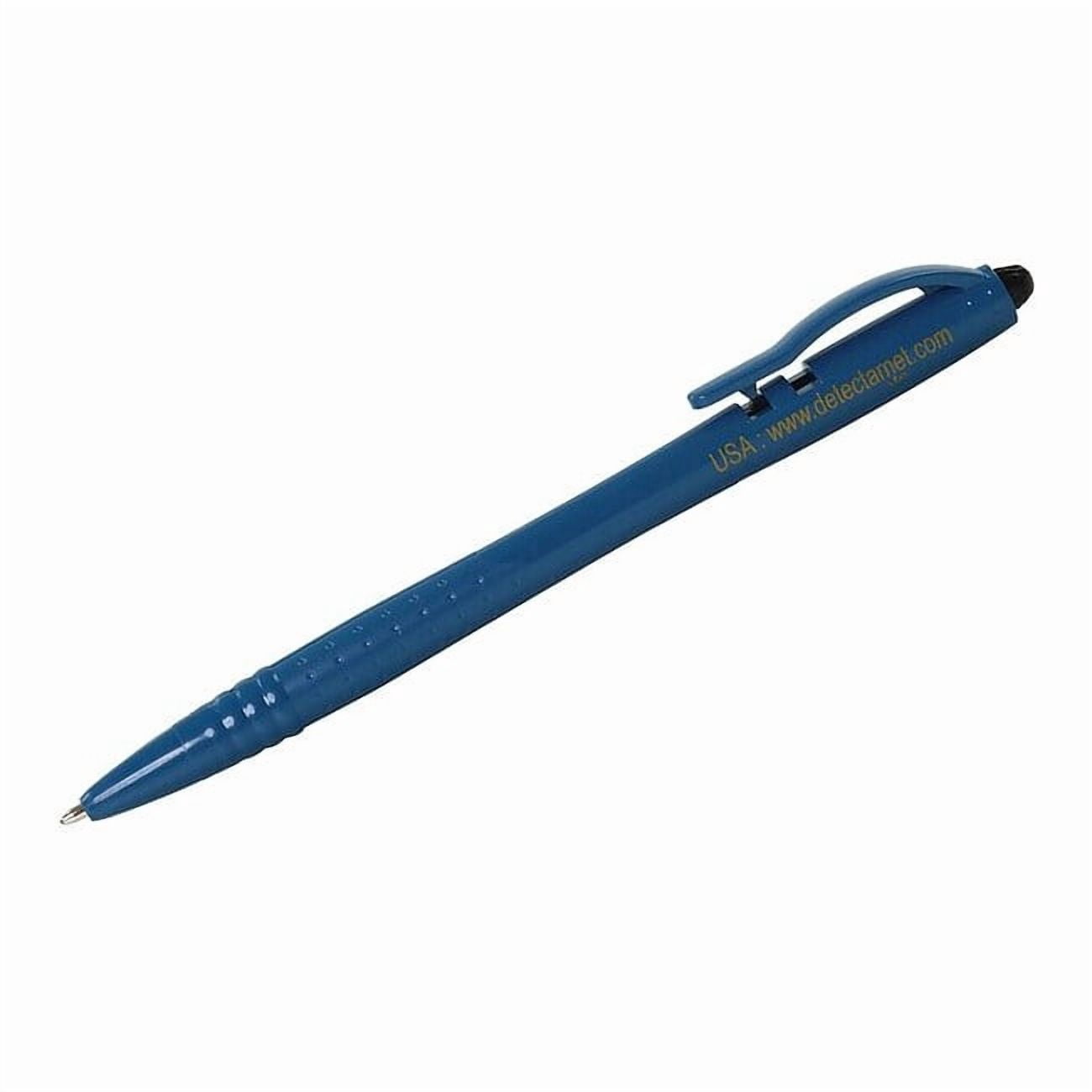 Detectamet Economy Retractable Pen,Black Ink,W/Clip,PK50 125-P01-I02
