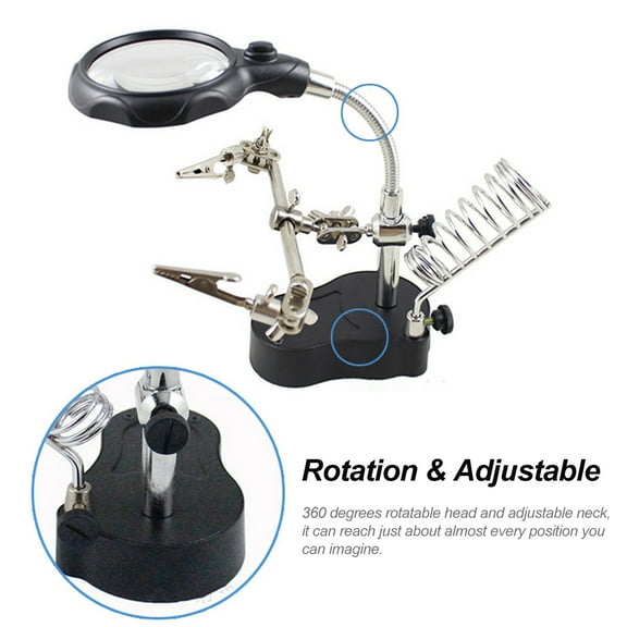 Detection Tool,Clips Adjustable Hand With Clips Adjustable Stand With Clips Table Stand With 12x Led Hands 3.5x 12x Led Hands Table Stand Led Hands Table Dsfen Buzhi