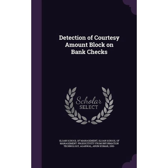 Detection of Courtesy Amount Block on Bank Checks (Hardcover)