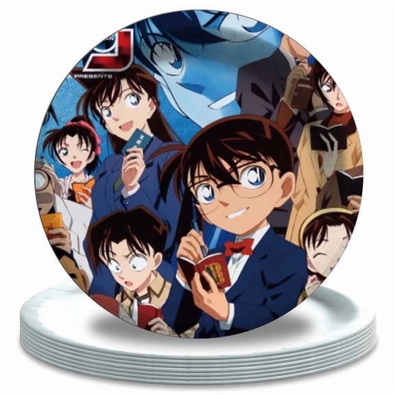 Detective Conan Case Closed Plates Party Supplies Birthday Decorations Tableware Disposable Dinnerware
