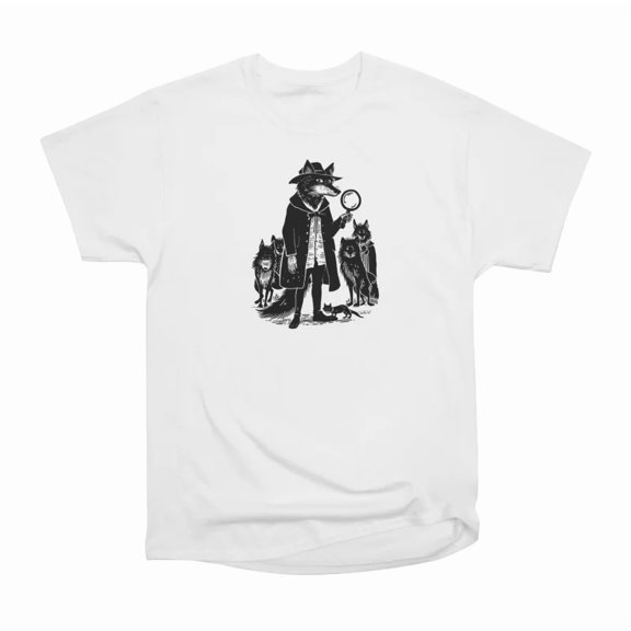Detective Fox T-Shirt Tee Gift For Him Merch For Her Apparel For Friend