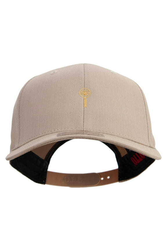 Detective Logo with Eye Embroidered Solid Cotton Twill Pro Style Cap - Khaki OSFM