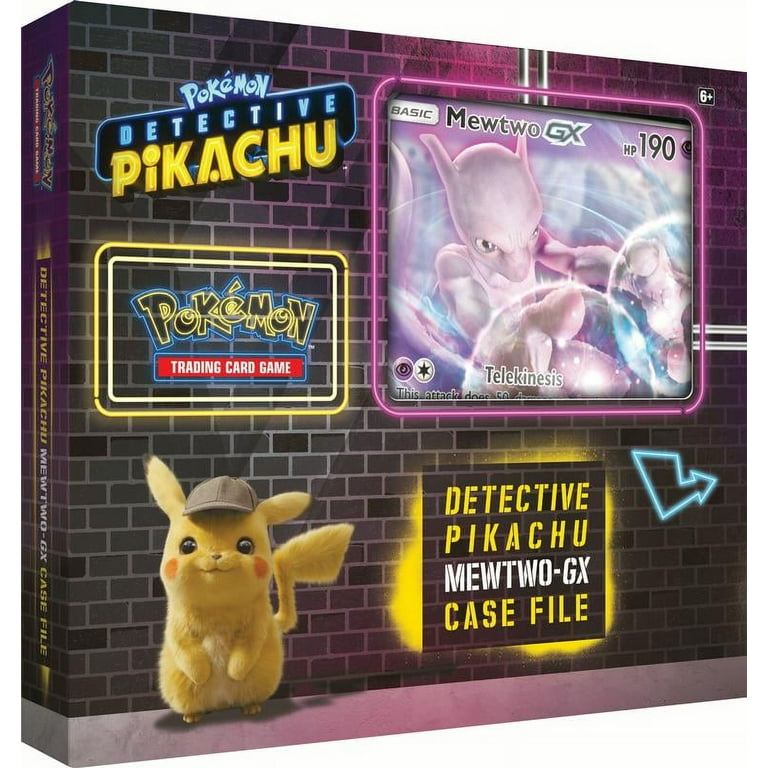 Detective Pikachu Pokemon Trading Cards- Mewtwo-Gx Case File + 6