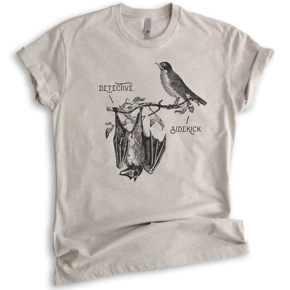 Detective & Sidekick Shirt, Unisex Women's Men's Shirt, Superhero Shirt, Detective Shirt, Funny Super Hero, Light Silk Gray, 3X-Large