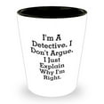 thumbnail image 1 of Detective's Humor Shot Glass, Birthday Unique Gift from Friends, Unique Ceramic 1.5oz Capacity, Gift for Detective Lovers, 1 of 3