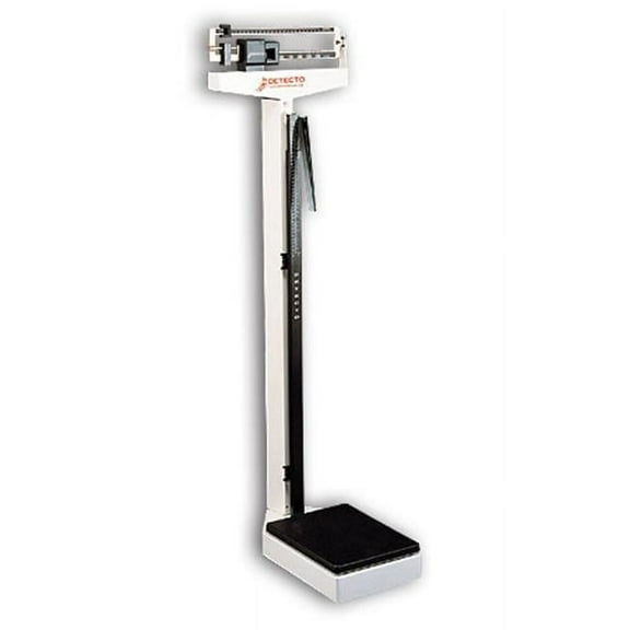 Detecto 2391 10.5 in. X 14.5 in. Platform Eye Level Physician Scale 180 Kg X 100 G with Height Rod