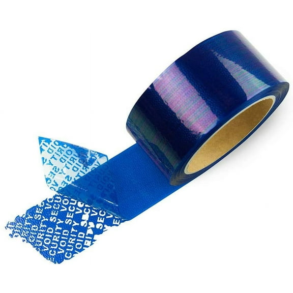 Deter Counterfeiting, 50mm x 50M, 1 Roll Blue Tamper-Evident Security Tape for Packaging