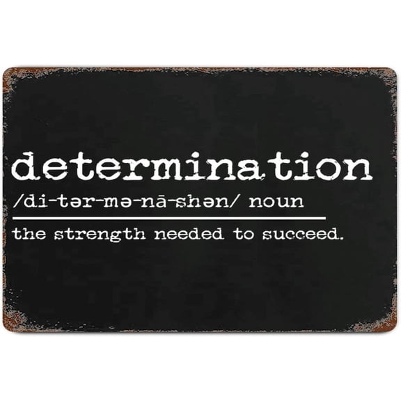 Determination Definition Retro Metal Sign Aluminum 8x12 Decorative Plaque for Home Office Classroom