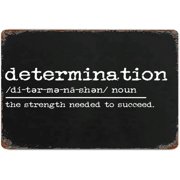Determination Definition Retro Metal Sign Aluminum 8x12 Decorative Plaque for Home Office Classroom
