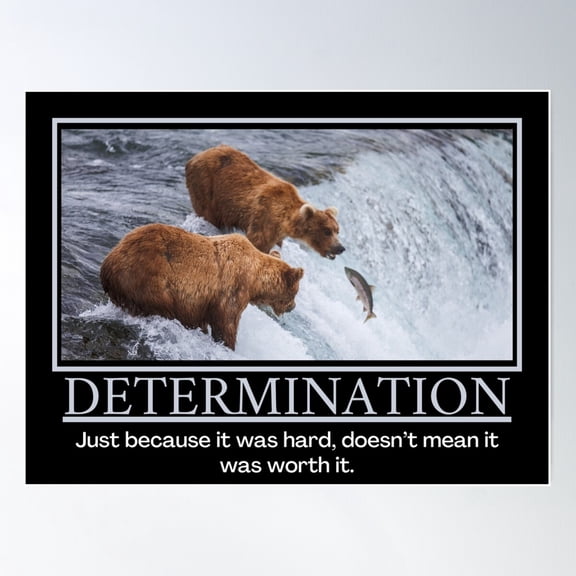 Determination Demotivational Poster Poster Wall Art, Modern Wall Decor For Living Room Bedroom, 8x12 UNFRAMED