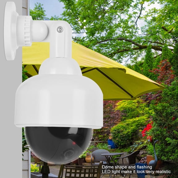 Deterrent Dummy Surveillance Camera, Flashing LED, Wall/Ceiling Mount, No Wiring Needed