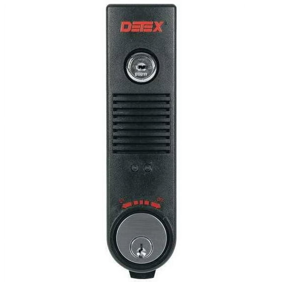 Detex Exit Door Alarm,9V Battery,Mortise,Horn EAX-500 BLACK W-CYL