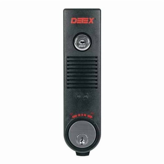 Detex Exit Door Alarm,9V Battery,Mortise,Horn EAX-500 BLACK W-CYL