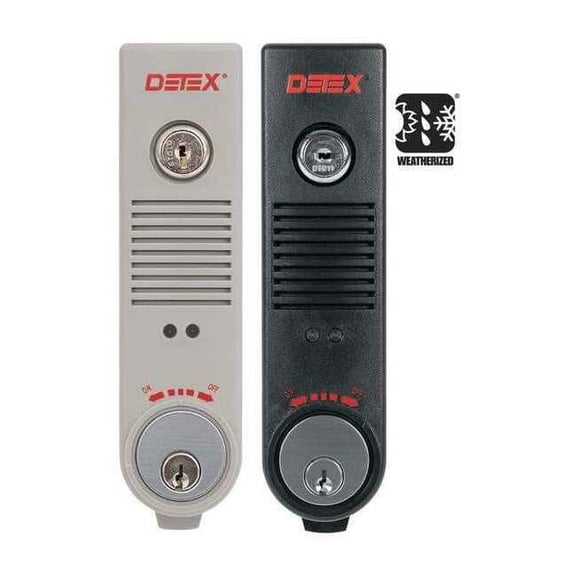 Detex Exit Door Alarm,9V,UL Listed,Horn EAX-300W GRAY W-CYL