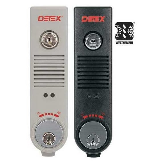 Detex Exit Door Alarm,9V,UL Listed,Horn EAX-300W GRAY W-CYL