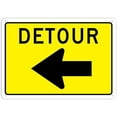 thumbnail image 1 of Detour Arrow Left Caution Safety Signs, Warning Signs, Security Signs, Alt Room Decor, Indoor & Outdoor Signs For Home, Office, Work 12" X 8", 1 of 4