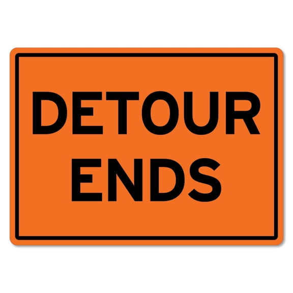 Detour Ends Sign Traffic and Parking Metal Tin Sign Caution Danger Safety Security Warning Notice Signs Size: 8 x 12 inch