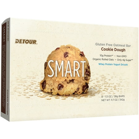 Detour Smart Bar, Cookie Dough, 10g Protein, 9 Ct