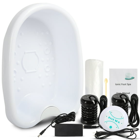 Detox Foot Bath MachineIonic Foot Bath Detox Machine SetDeep Cleansing Ionic Foot BathPromote Blood Circulation & Improve Sleep QualityComes with 50 Disposable Pads2 Ion Arrays