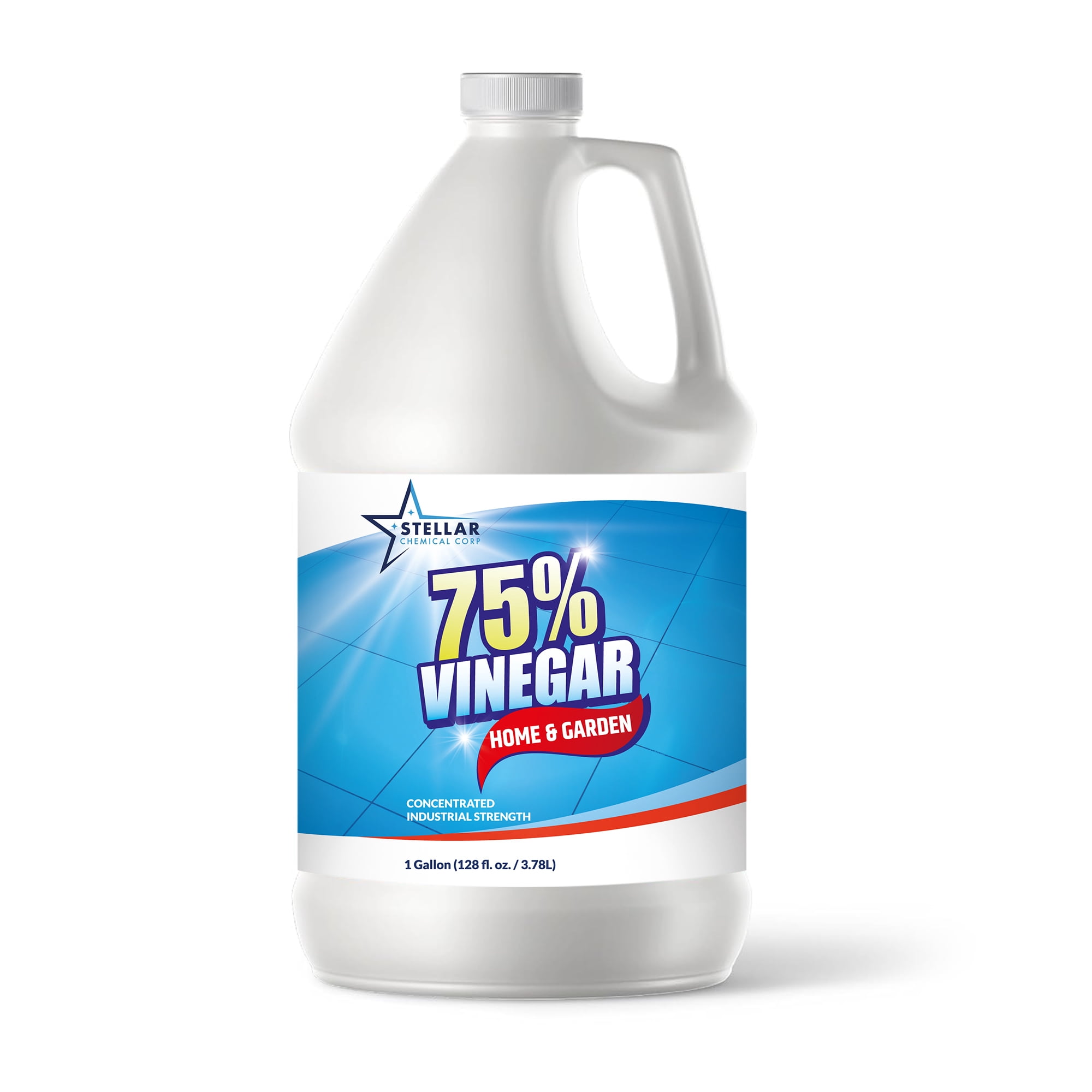 Stellar Chemical Corp - 75% Pure Vinegar - 100% Natural Concentrated Cleaner - Dilutes to 15 Gallons - 15x Power Vinegar - 1 Gallon