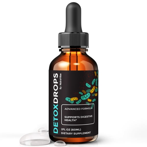 DetoxDrops  Natural Daily Liquid Formula Designed to Align with Fitness Goals, Support an Active Lifestyle & Body Balance | Just a Few Drops for a Fit-Focused Routine (30 Servings)