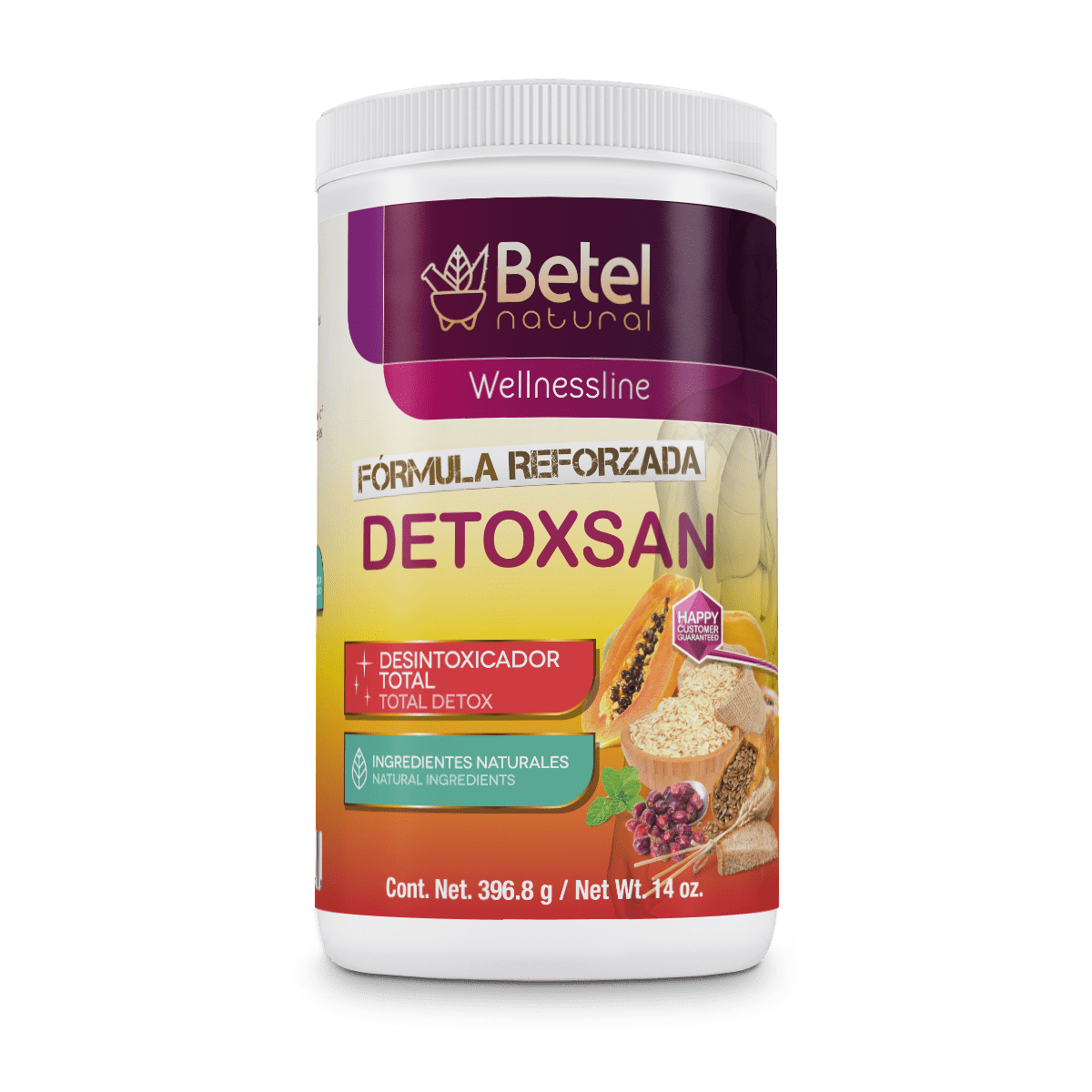 Detoxsan Total Detox Powder - Colon Cleanse and More - Betel Natural 14 Oz