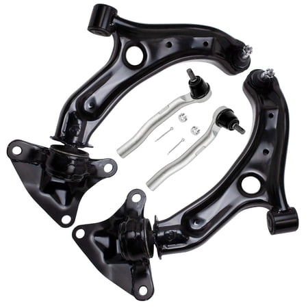 Detroit Axle - 4pc Front Control Arms Kit for 2009-2014 Honda Fit, 2010-2011 Insight, 2 Lower Control Arms w/Ball Joints Assembly 2 Outer Tie Rod Ends