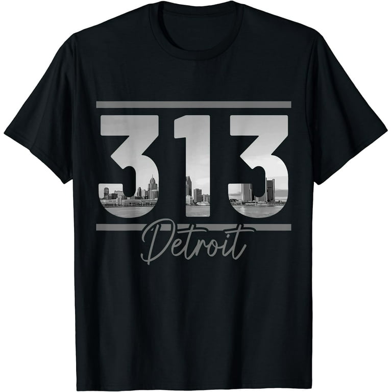 Detroit Area Code T-Shirt Distressed Detroit Area Code T-Shirt Distressed