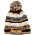 thumbnail image 1 of Detroit 4-Color Embroidered Adult Size Thick Winter Knit Pom Beanie Hat (Orange Script), 1 of 1
