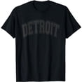 thumbnail image 1 of Detroit Arched Black Text and Outline T-Shirt, 1 of 5