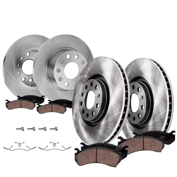Detroit Axle - 1.4L Brake Kit for Volkswagen 2019-2020 Jetta, 11.34" inch Front and 10.71" inch Rear Disc Brake Rotors Ceramic Brakes Pads with Hardware Replacement