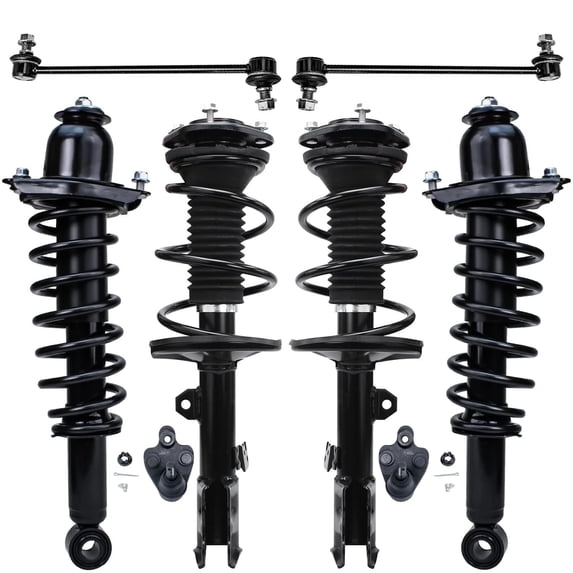 Detroit Axle - 1.8L Struts Kit for Toyota 2009-2013 Corolla 4 Front Rear Ready Struts w/Coil Spring 2 Front Sway Bars 2 Lower Ball Joints 2012 Suspension - 8pc Set