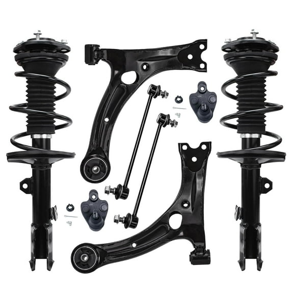 Detroit Axle - 1.8L Front 8pc Suspension Kit for 2009-2013 Toyota Corolla 2011-2013 Matrix, 2 Struts w/Coil Spring 2 Lower Control Arms 2 Lower Ball Joints 2 Sway Bars Replacement